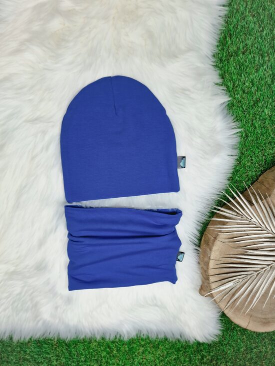 Komplekts Cepure+šalle - Zils, 48-50