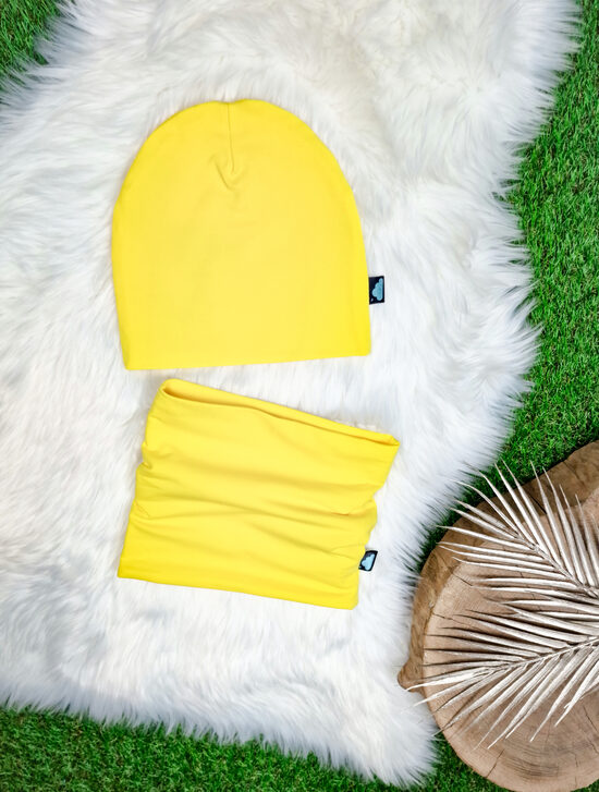 Komplekts Cepure+šalle - Koši dzeltens, 50-52