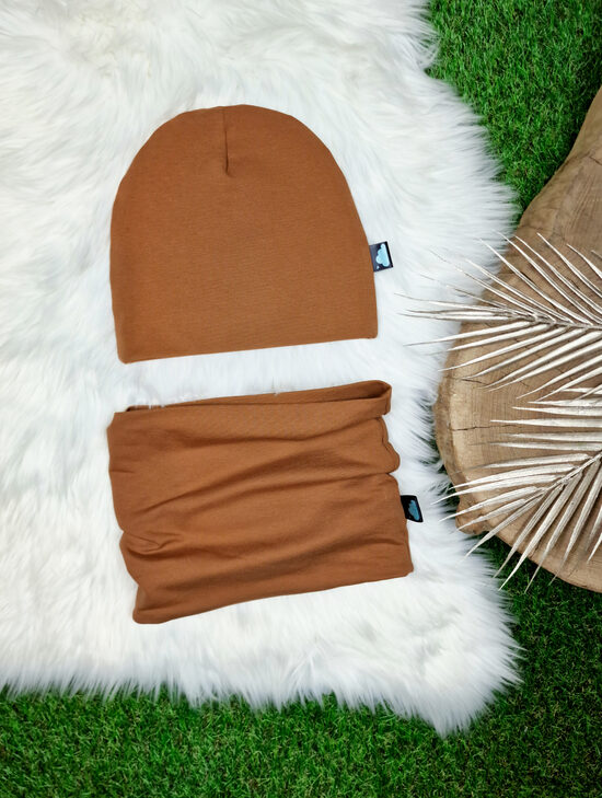 Komplekts Cepure+šalle- Brūna, 50-52