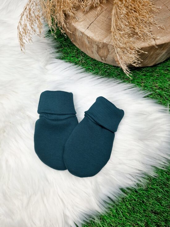 Siltināti cimdi- Zilganzaļi, 3-6 mēn.