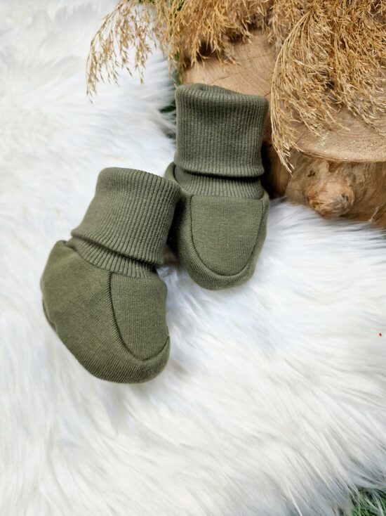 Siltināti zābaciņi-  Haki, 0-3 mēn.