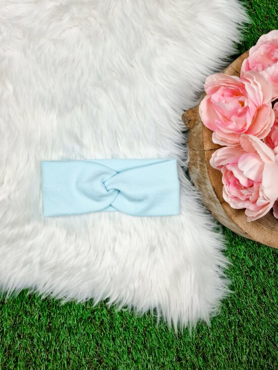 Matu lenta- Gaiši zila  (rievota kokvilnas trikotāža)