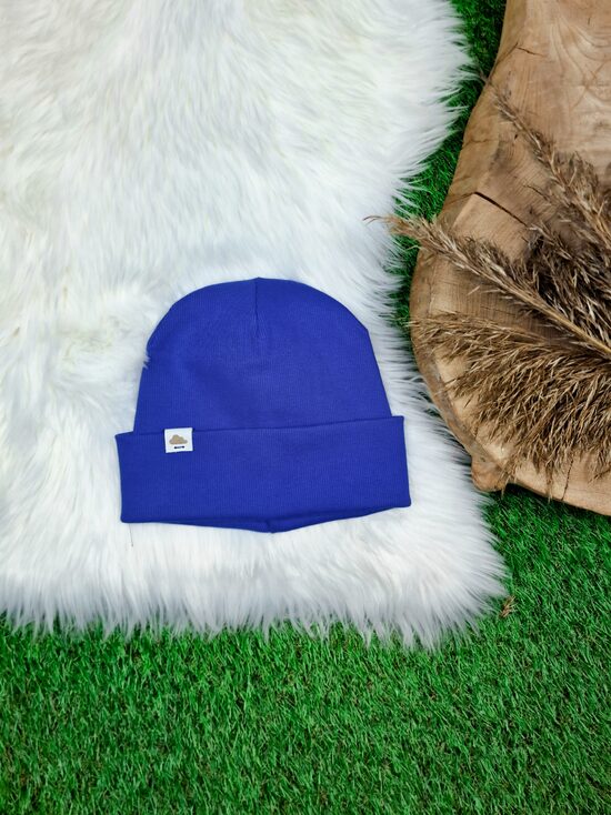 Cepure - zila (rievota trikotāža)