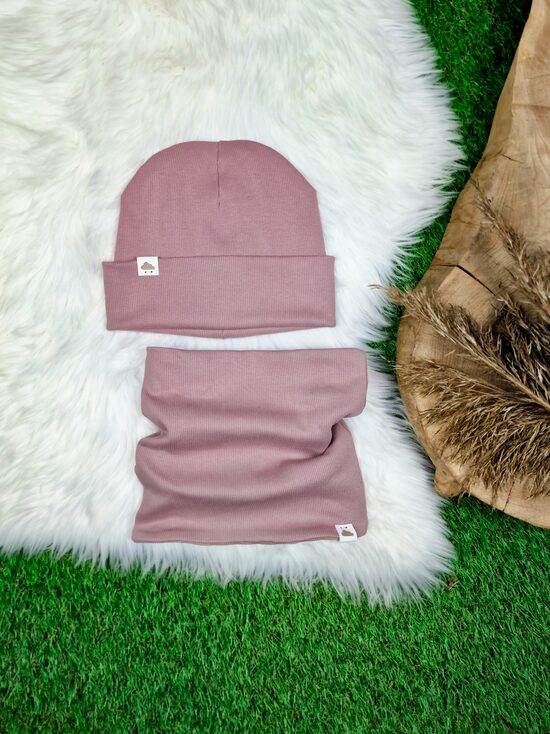 Komplekts cepure+ šalle  - Vecrozā (rievota trikotāža), 54-56