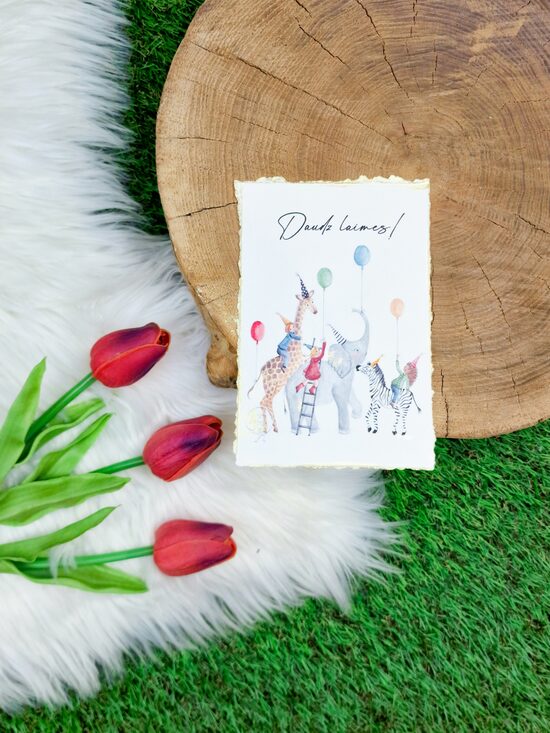 Apsveikuma kartīte "Daudz laimes"