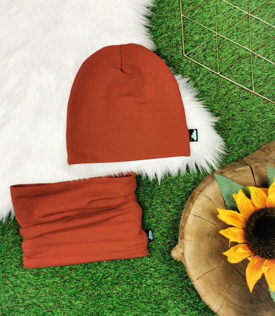 Komplekts cepure+šalle- Sarkanbrūns, 52-54