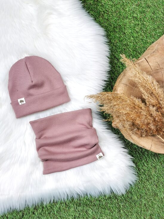 Komplekts cepure+ šalle  - Vecrozā (rievota trikotāža), 52-54