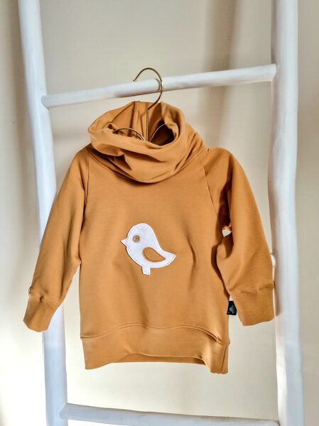 Džemperis "Putniņš" (ar augsto apkakli)-  Sinepju dzeltens