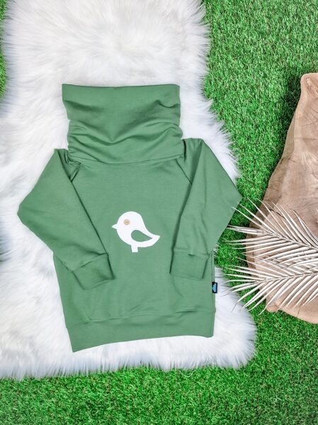 Džemperis "Putniņš" (ar augsto apkakli)-  Meža zaļš