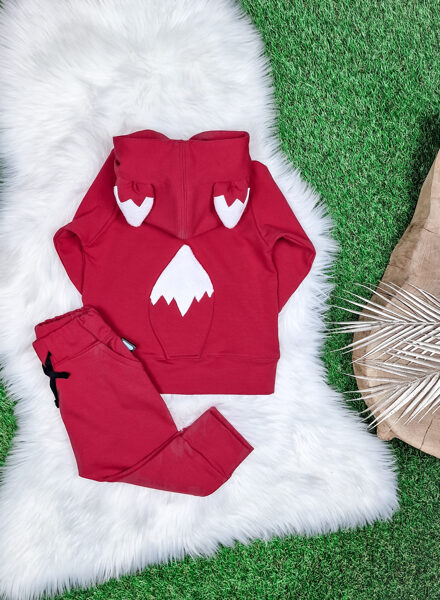 Komplekts džemperis "Lapsa" + bikses - Aveņu sarkans