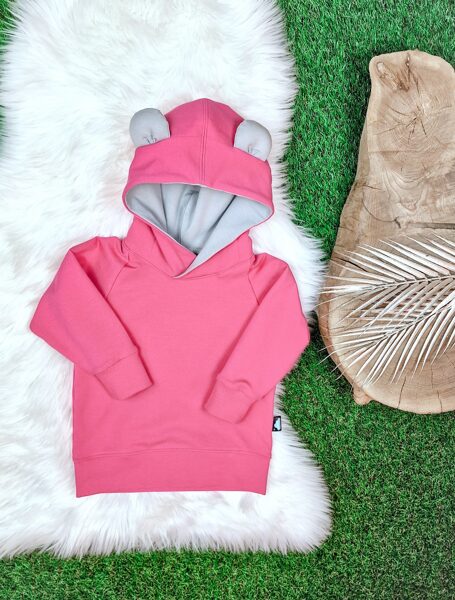 Džemperis "Lācis"- Rozā/Gaiši pelēks