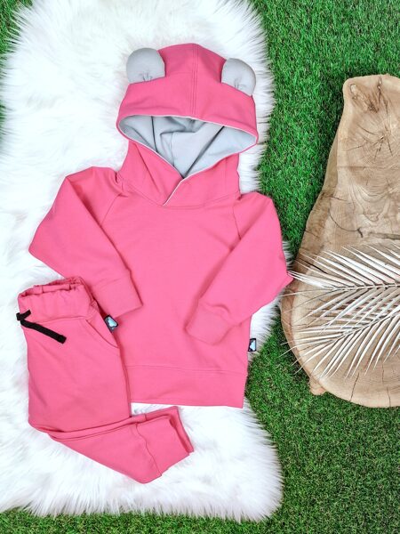 Komplekts džemperis "Lācis" + bikses - Gaiši rozā/ gaiši pelēks