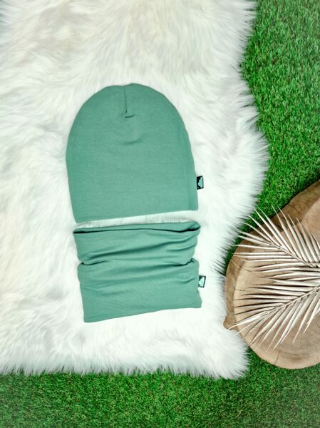 Komplekts Cepure+šalle- Dūmakains malahīts