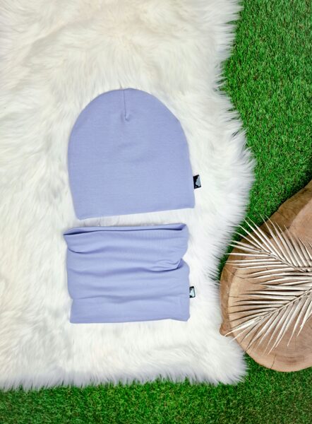 Komplekts Cepure+šalle- Gaiši zila