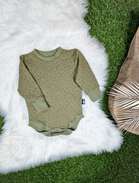Džemperis- bodijs "Punktiņi""- Olīvu zaļš