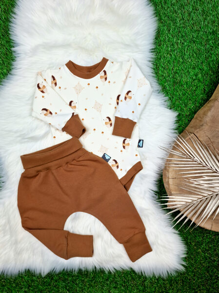 Komplekts džemperis- bodijs "Ezis"+ bikses brūnas