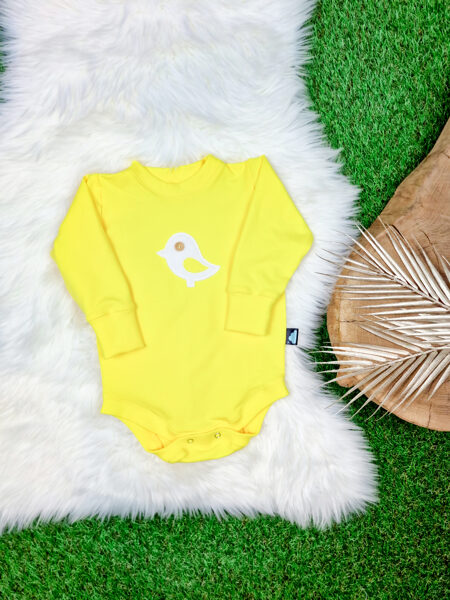 Džemperis- bodijs "Putniņš"- Koši dzeltens