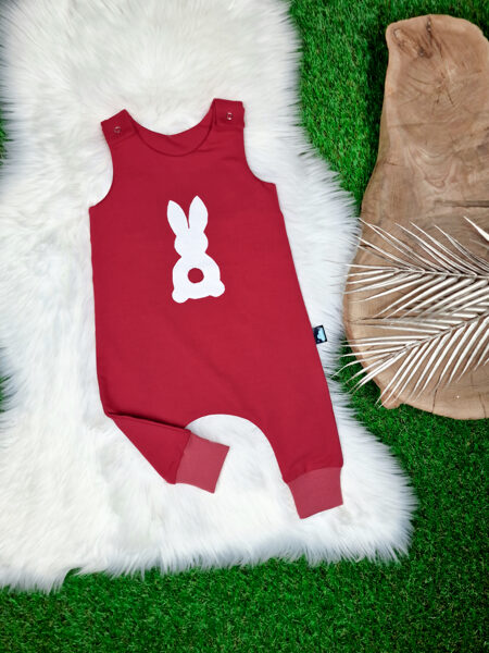 Bikšu romperis "Zaķis"- Aveņu sarkans