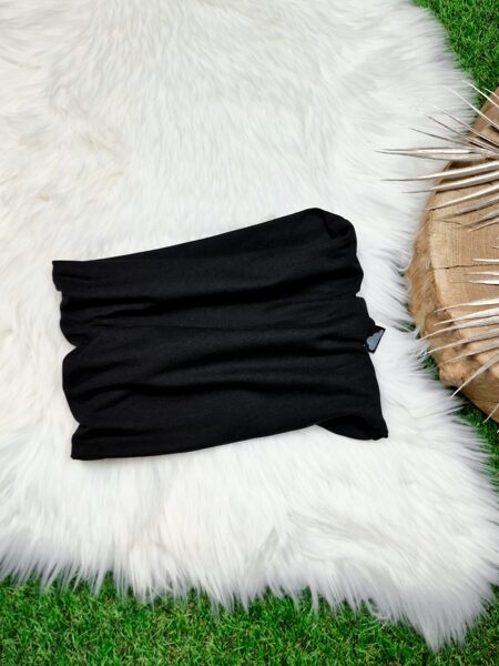 Šalle - Melna (Plāna kokvilnas trikotāža)