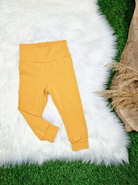 Legingi - Sinepju dzelteni (plāna kokvilnas trikotāža), 74/80