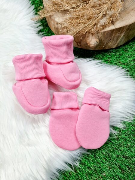 Komplekts siltināti cimdi+ zābaciņi- Rozā