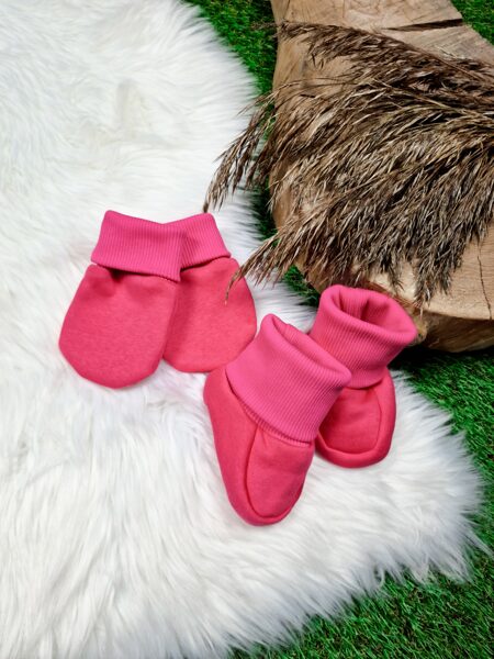 Komplekts siltināti cimdi+ zābaciņi- Koši fuksijas