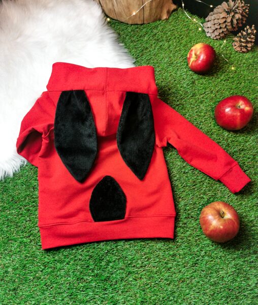 Džemperis "Zaķis"- Koši Sarkans/melns