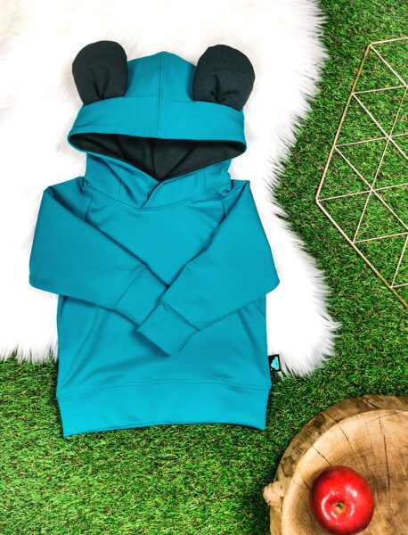 Džemperis "Lāci"- Tirkīza zils zils/tumši pelēks