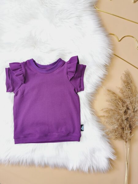 Tkrekls ar volāniem- Violets (plāna kokvilnas trikotāža)