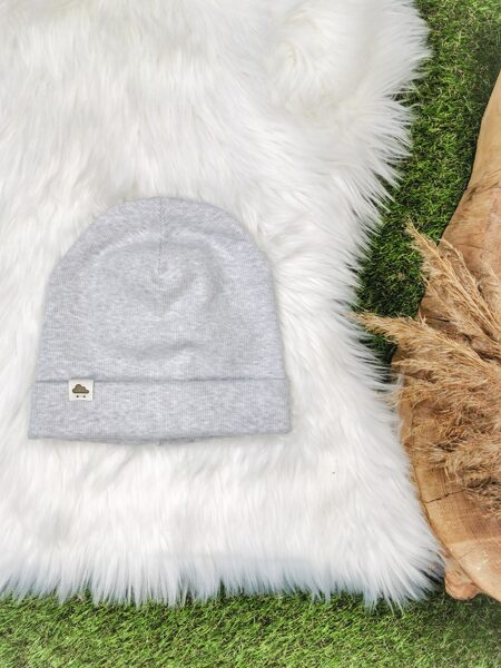 Cepure - Gaiši pelēka (melange) ( rievota trikotāža)