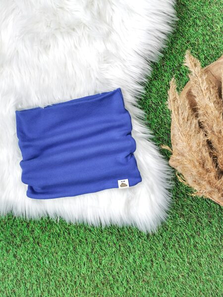 Šalle - Zila (rievotas kokvilnas trikotāža)