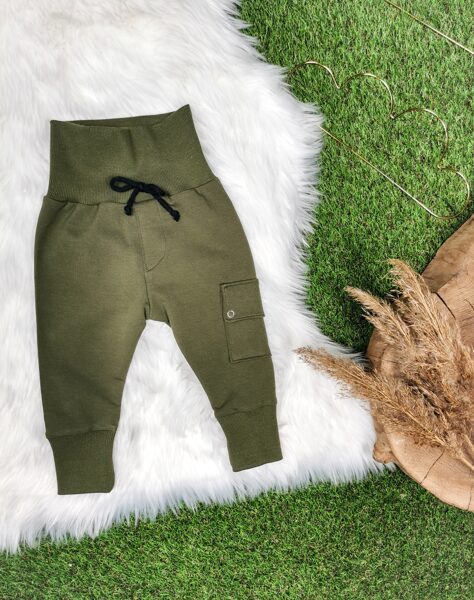 Mazuļiem bikses ar kabatu- Haki