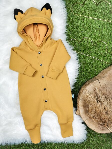 Siltināts Romperis "Lapsa"- Sinepju dzeltenā