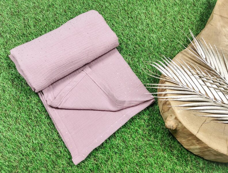 Muslina sedziņa - Vecrozā (ar spīdumiem), 100x100cm